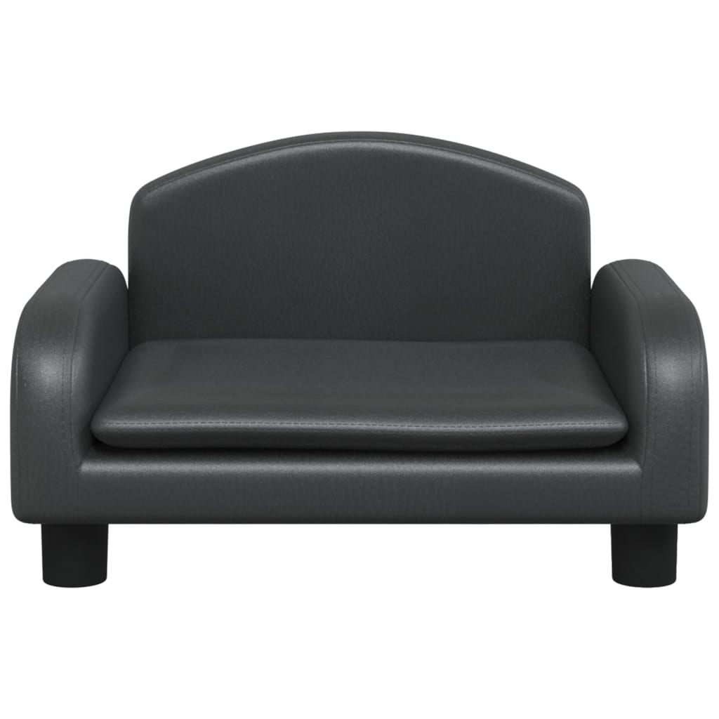 Cama Para Perros De Cuero Sintético Negra 50x40x30 Cm / Vetonek_1