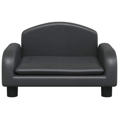 Cama Para Perros De Cuero Sintético Negra 50x40x30 Cm / Vetonek_1