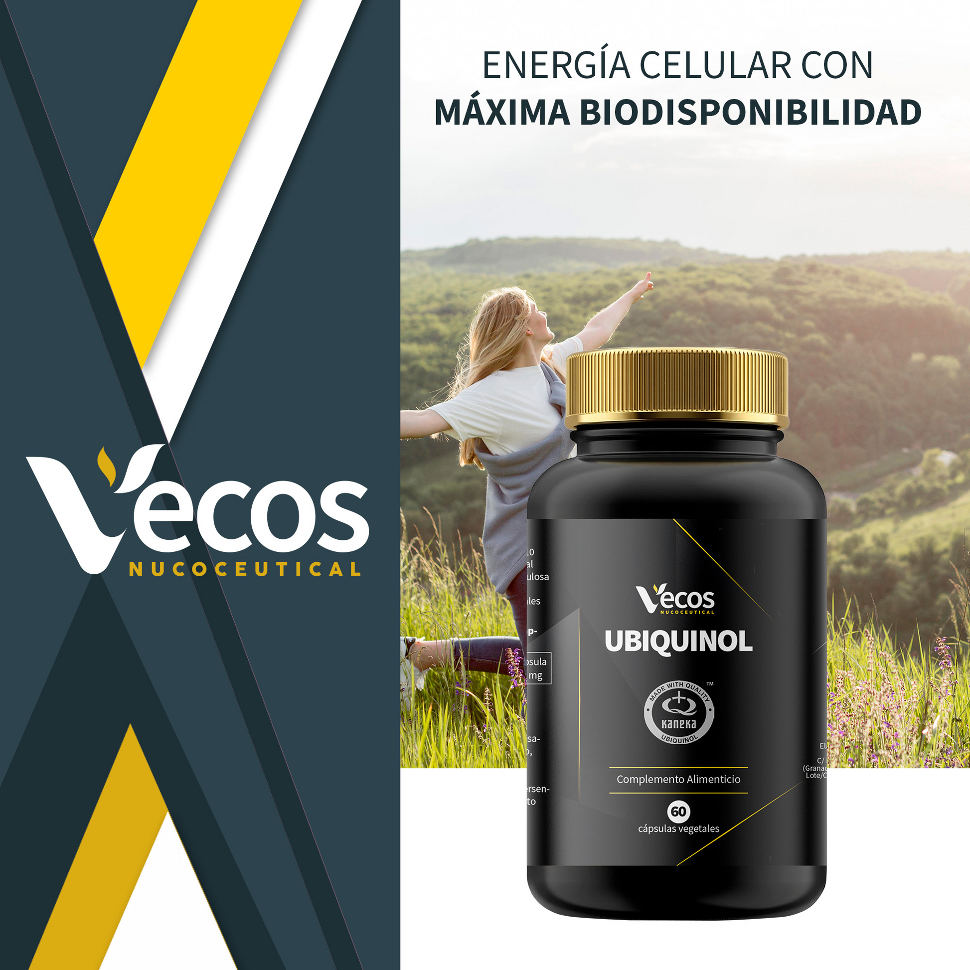 Ubiquinol Kaneka Q10 Vecos 60 Cápsulas | Energía Celular Y Salud Cardiovascular | 100 Mg_1