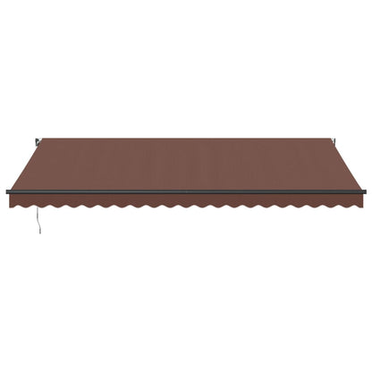 Toldo Retráctil Manual Con Luces Led Marrón 500x350 Cm_3