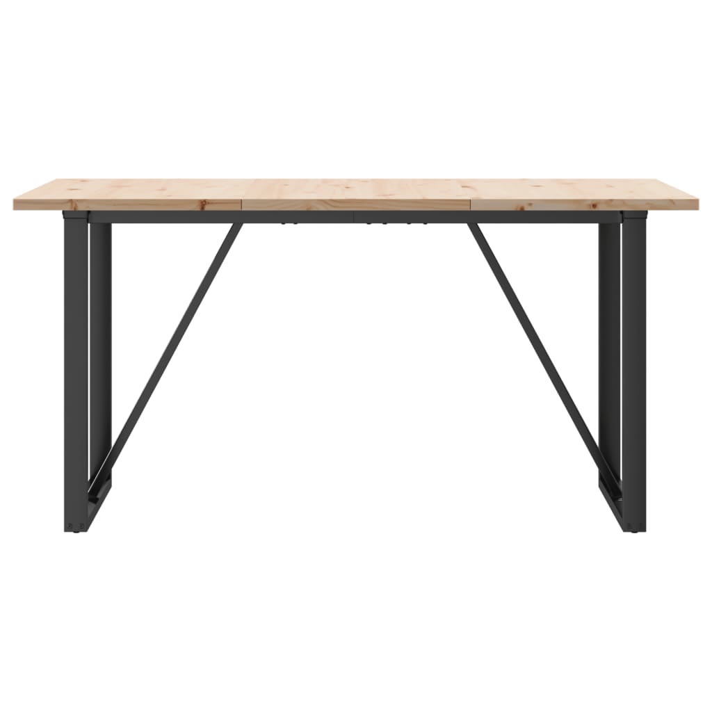 Mesa De Comedor Marco O Madera Maciza Pino Acero 160x80x75,5 Cm_2