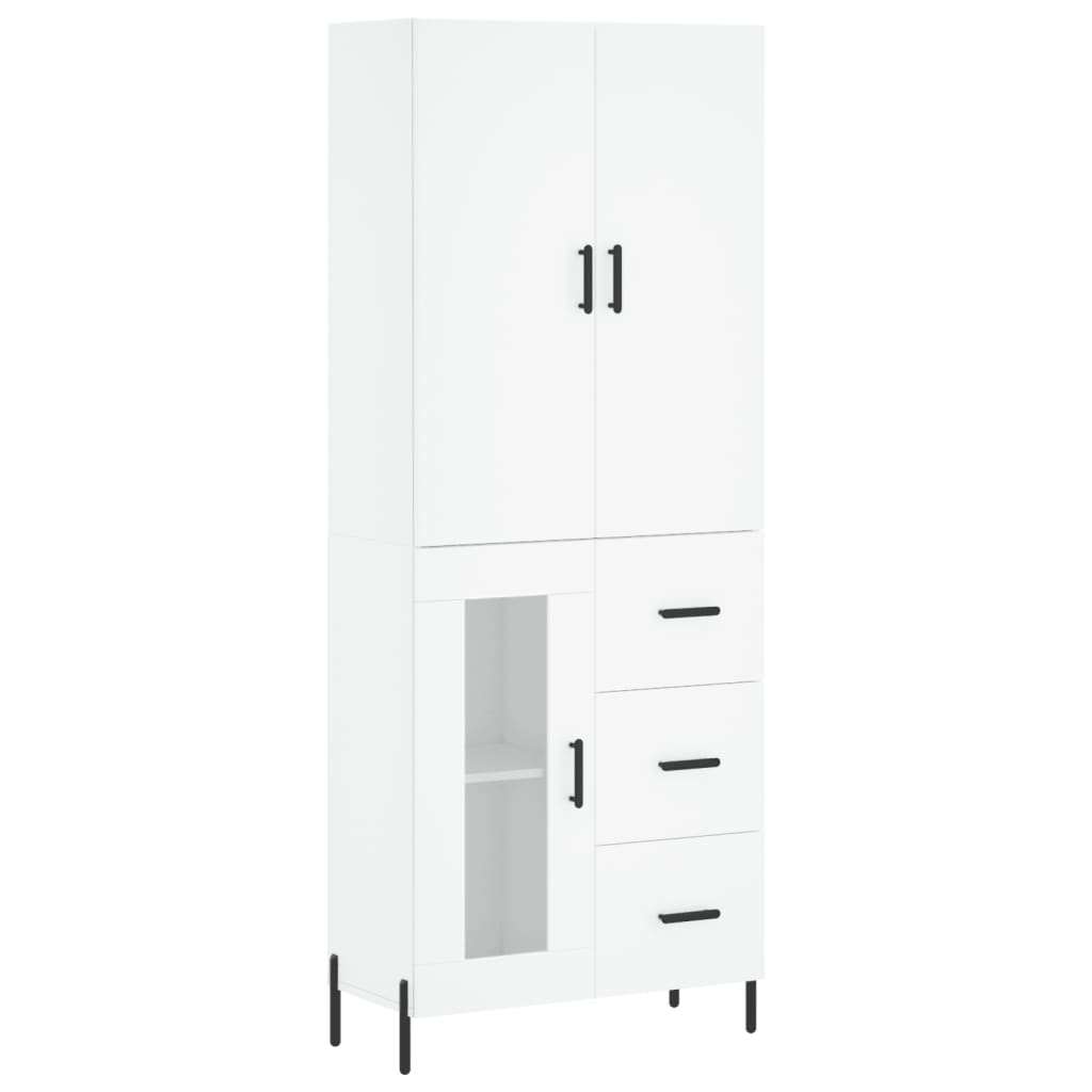 Aparador Alto Madera Contrachapada Blanco 69,5x34x180 Cm_1