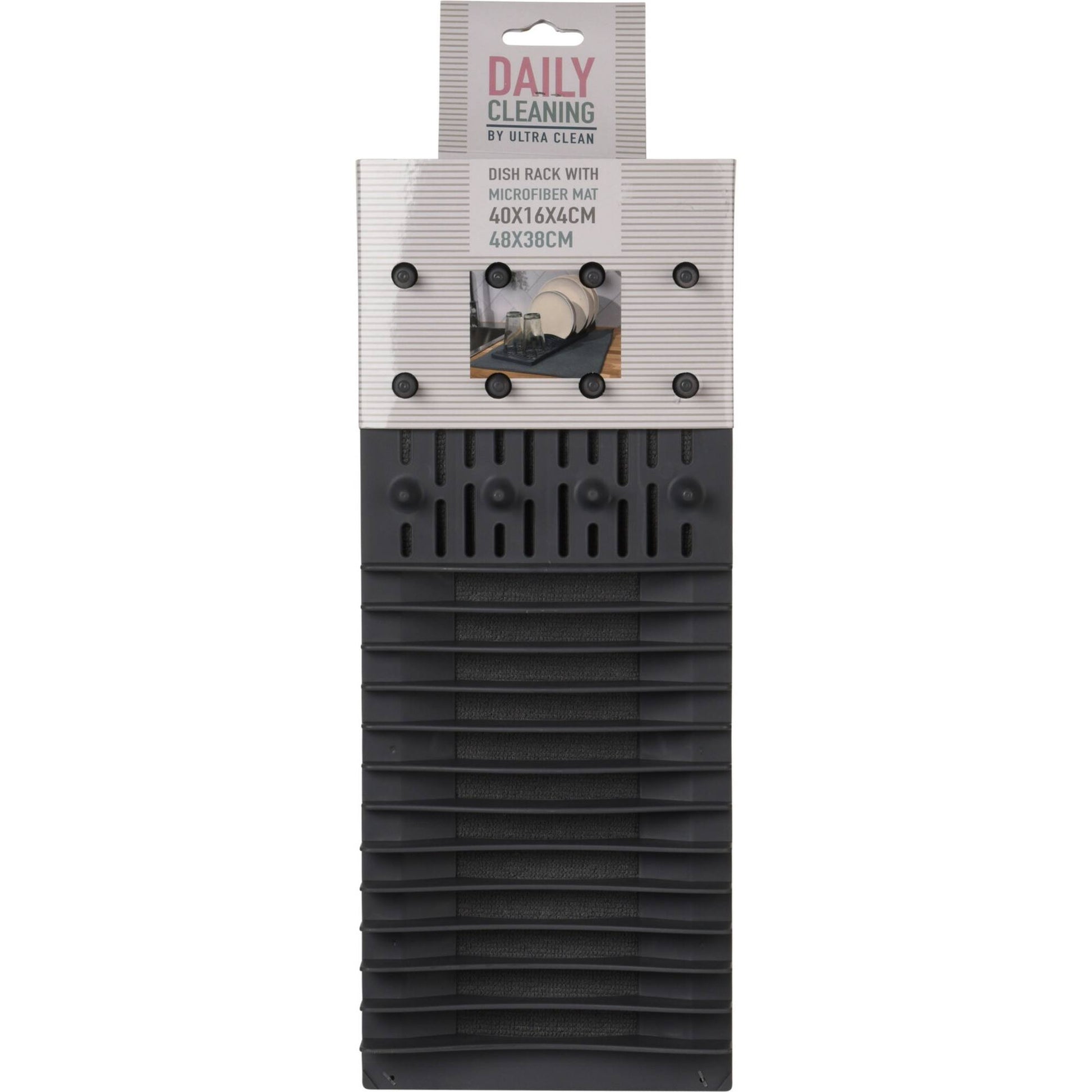 Well Home Escurreplatos Con Alfombrilla De Secado De Microfibra Color Gris