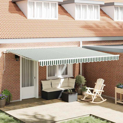 Toldo Retráctil Verde Y Blanco 450 X 300 X 165 Cm_1