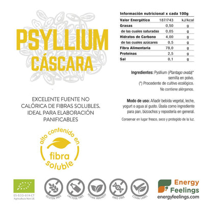 Cáscara de Psyllium Husk ECO Energy Feelings 500 g