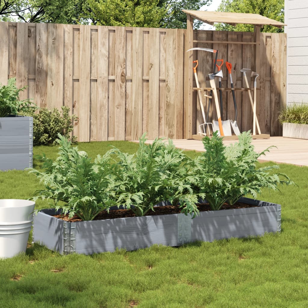 Jardinera De Madera Maciza De Pino Gris 150x50 Cm_1