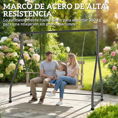 Outsunny Soporte Para Columpio De Acero Carga 360 Kg 210x117x175 Cm Negro_3