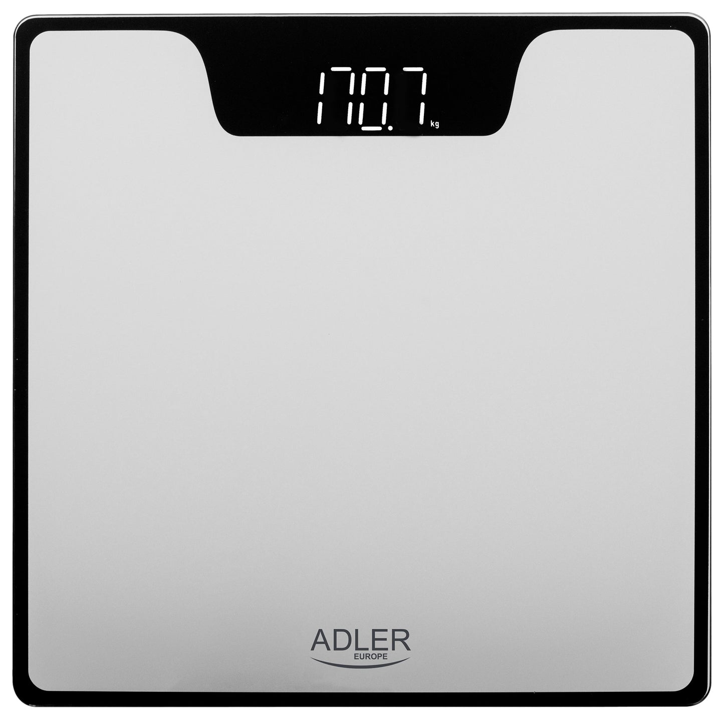 Báscula De Baño Digital Alta Precisión 180kg, Pantalla Led Apagado Automático, Vidrio Templado Adler Ad8174s Plata