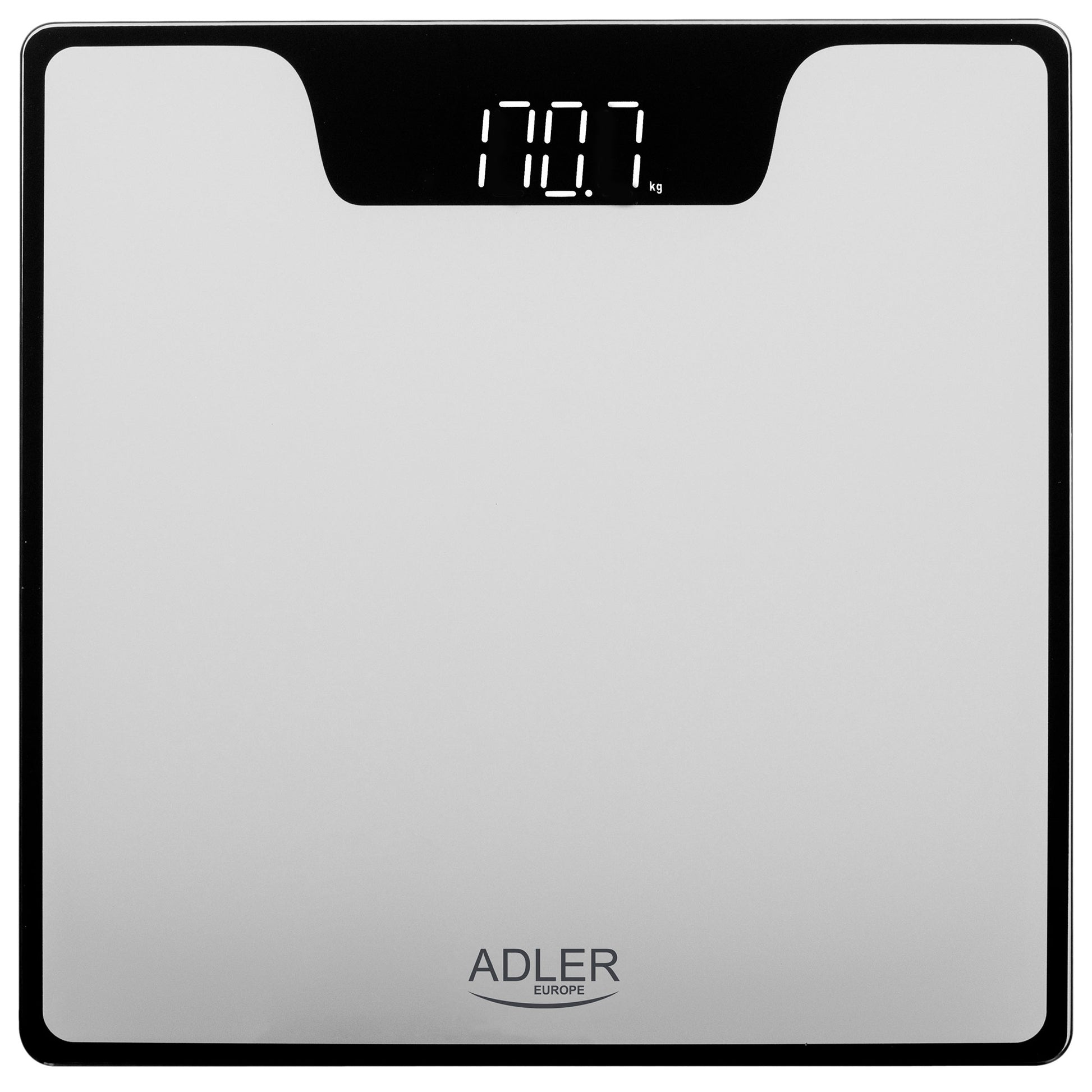 Báscula De Baño Digital Alta Precisión 180kg, Pantalla Led Apagado Automático, Vidrio Templado Adler Ad8174s Plata