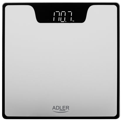 Báscula De Baño Digital Alta Precisión 180kg, Pantalla Led Apagado Automático, Vidrio Templado Adler Ad8174s Plata