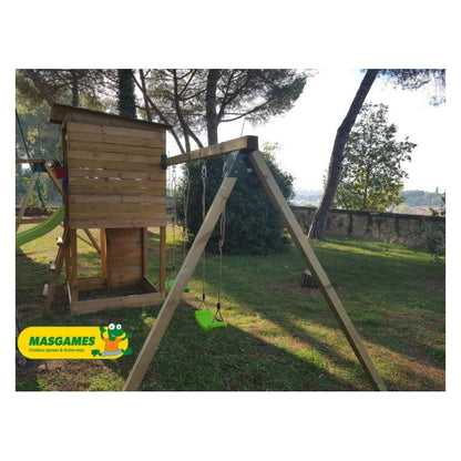 Parque Infantil Masgames Taga L Con Columpio Pared De Escalada.