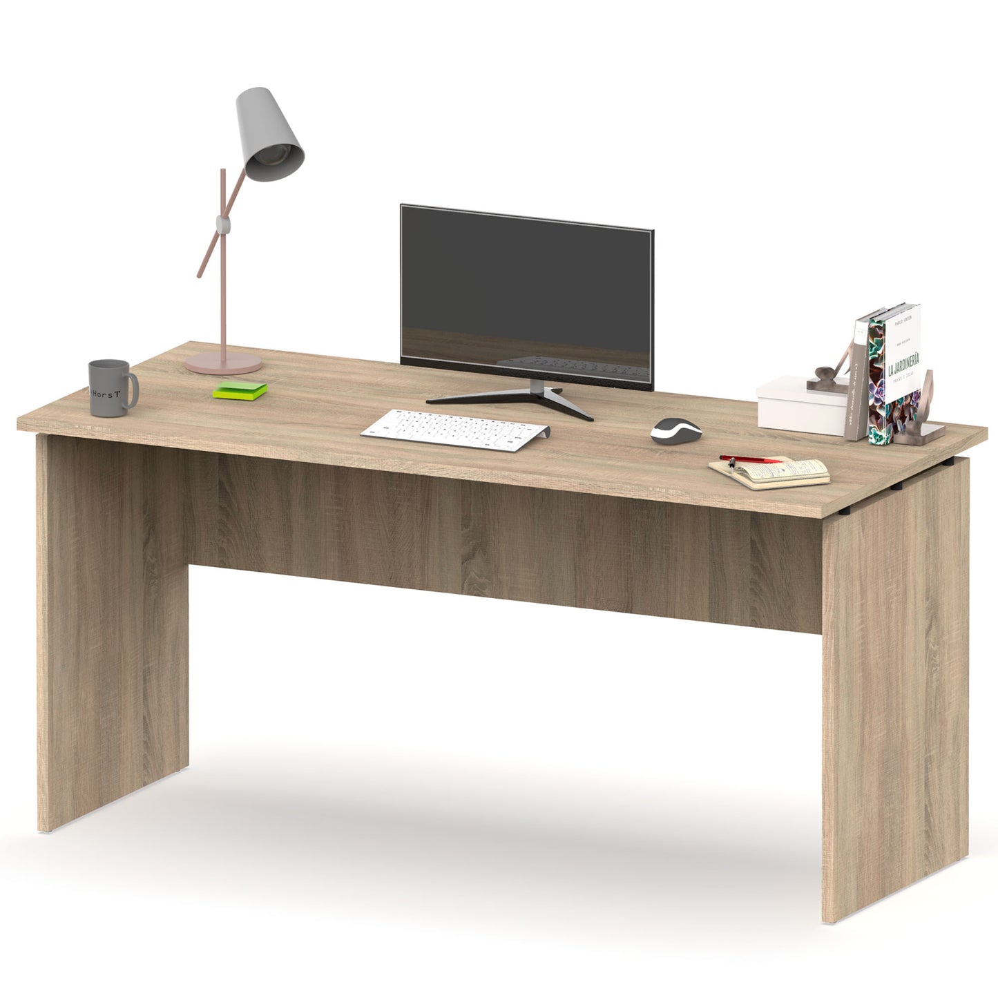 Escritorio, Mesa De Ordenador Oficina, Estudio 76 X 155 X 68 Cm, Despacho, Habitación, Desk, Briebe, Zenith, Madera