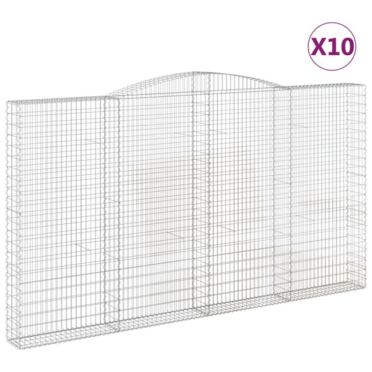 Cestas De Gaviones 10 Uds Forma De Arco Hierro 200x30x220/240cm_0