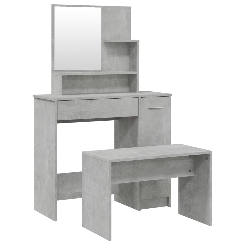 Juego De Tocador Color Gris Hormigón 86,5x35x136 Cm_1