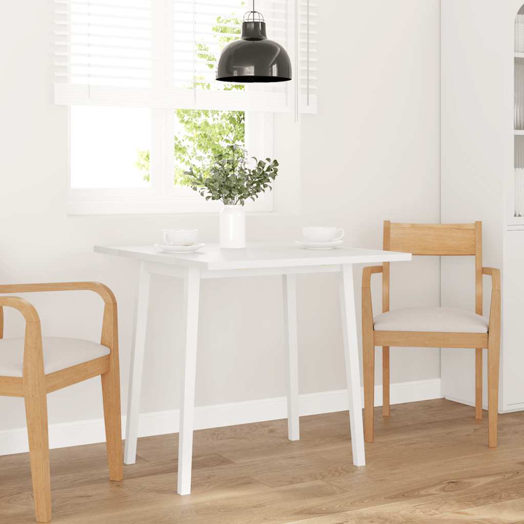 Mesa De Comedor De Madera Maciza De Caucho Blanco_1