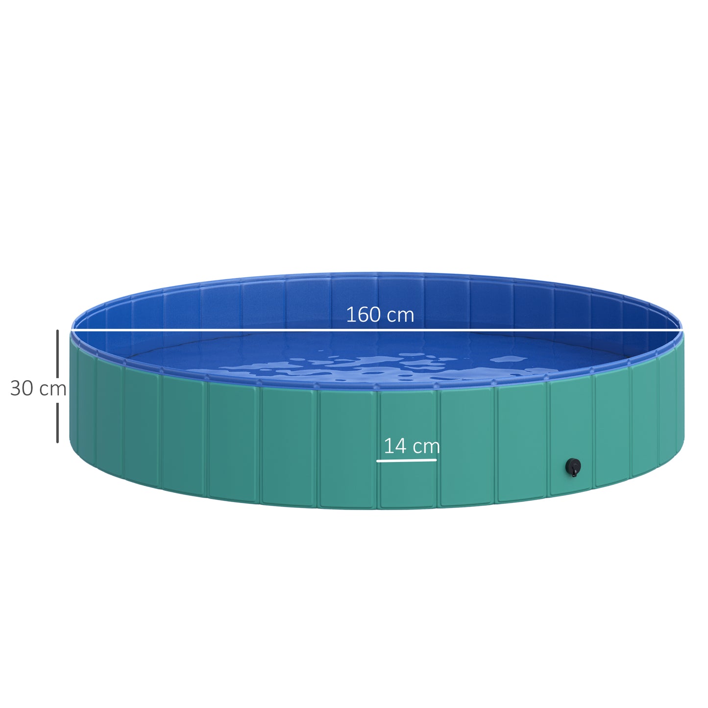 Pawhut Piscina Plegable Para Perros Ø160x30cm Bañera De Pvc Interior Exterior_2