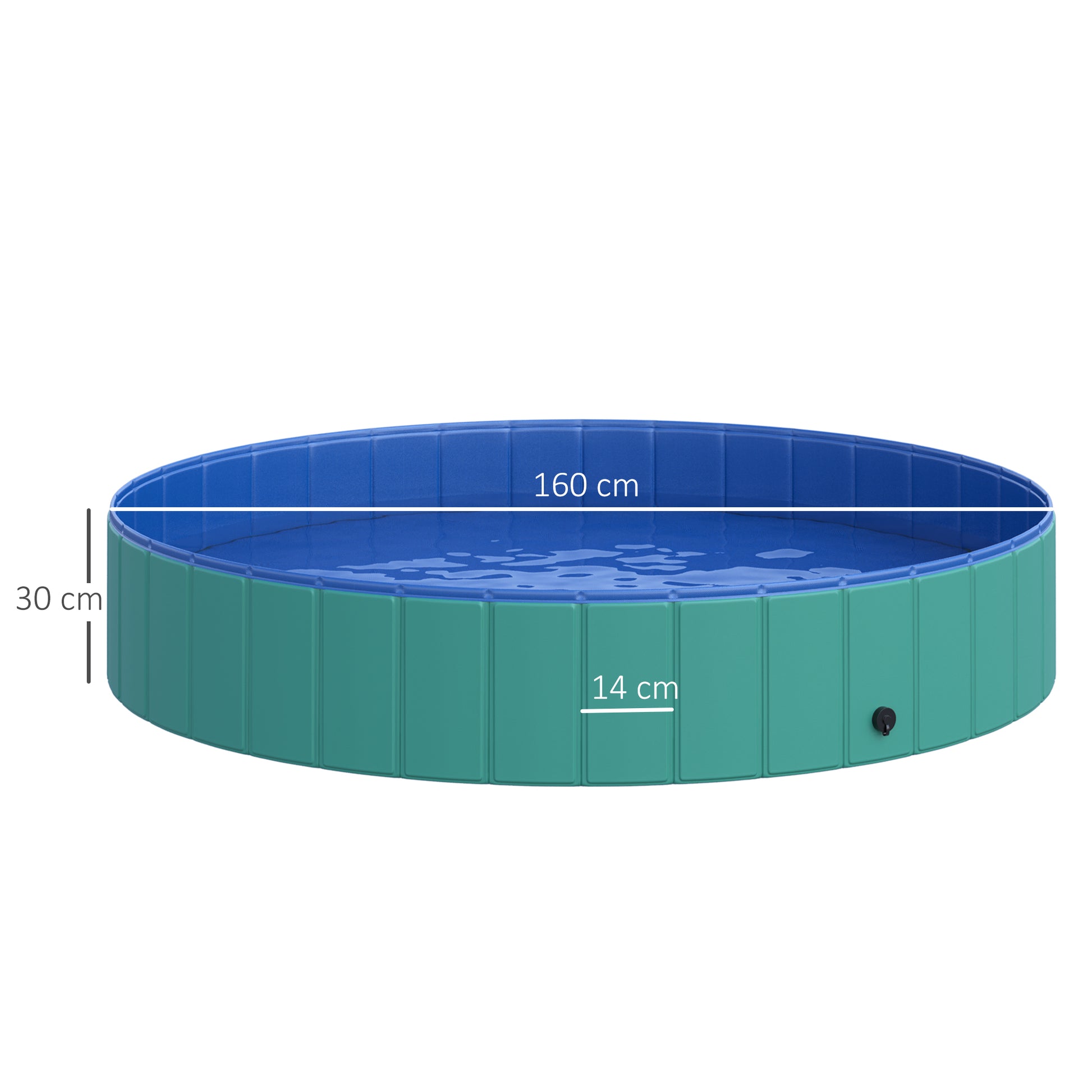 Pawhut Piscina Plegable Para Perros Ø160x30cm Bañera De Pvc Interior Exterior_2