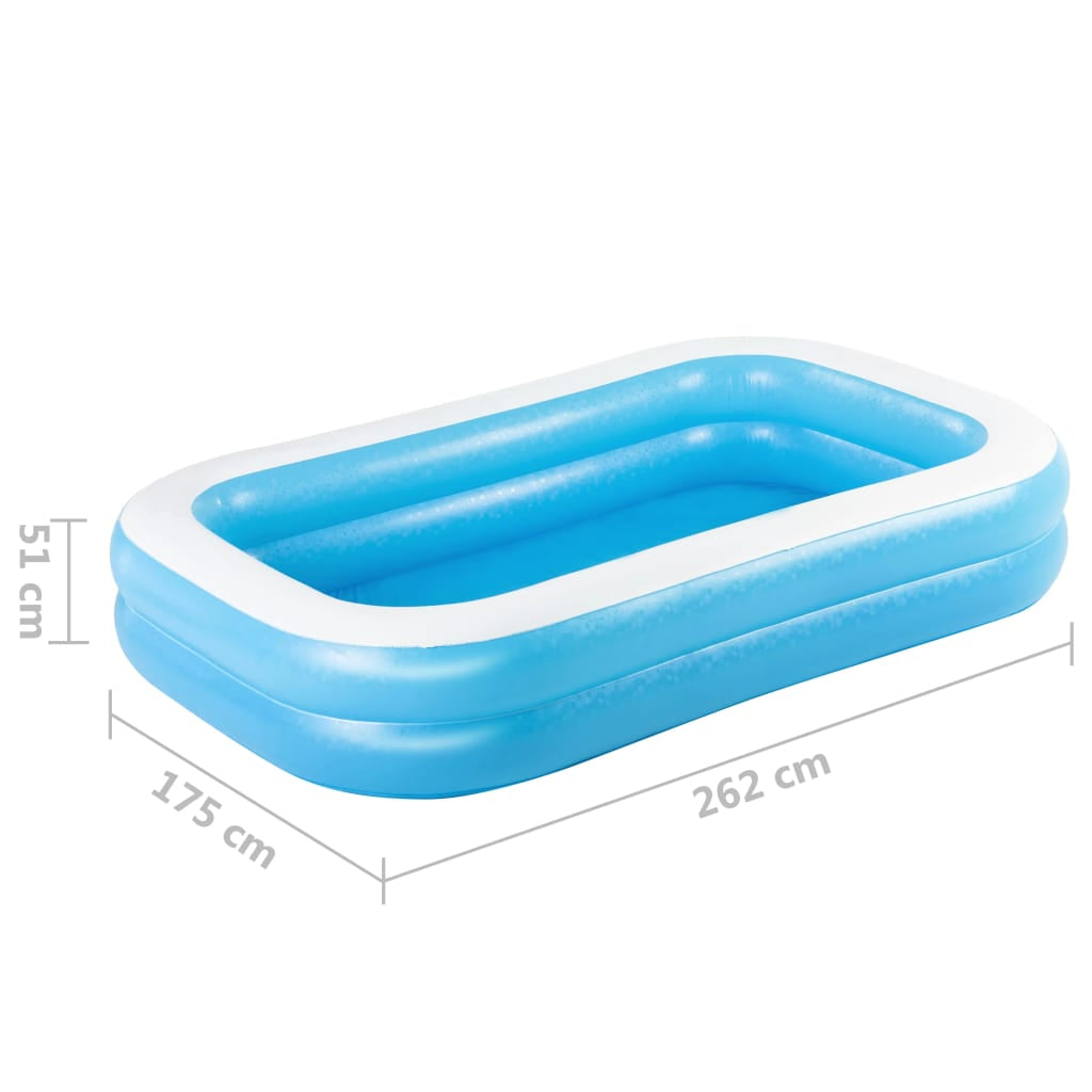 Bestway Piscina Familiar Inflable Rectangular Azul Blanco 262x175x51cm_4