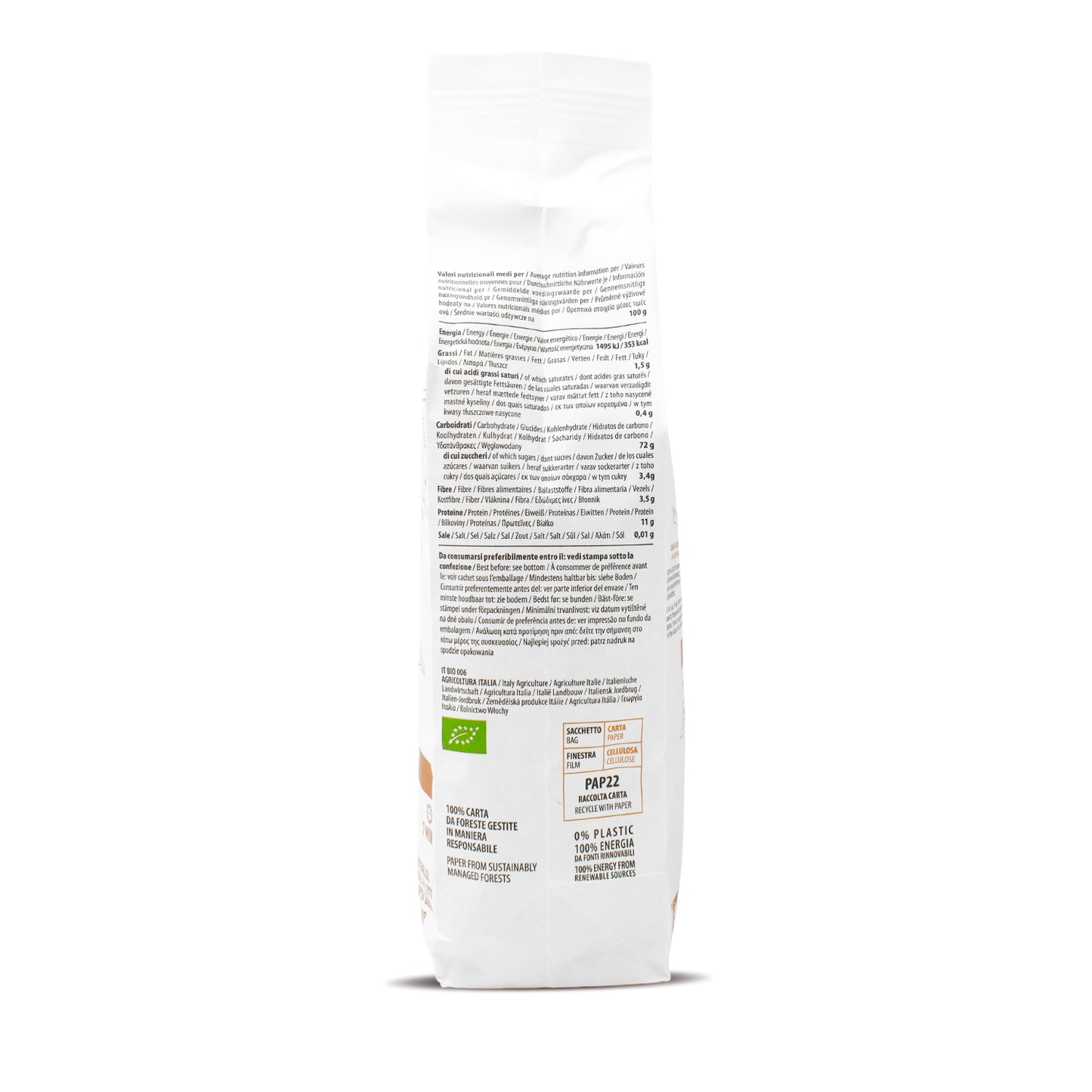Fusilli tricolor de trigo bio Girolomoni 500g