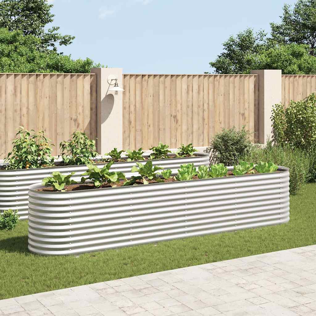 Arriate De Acero Galvanizado Plateado 400x80x81 Cm_1
