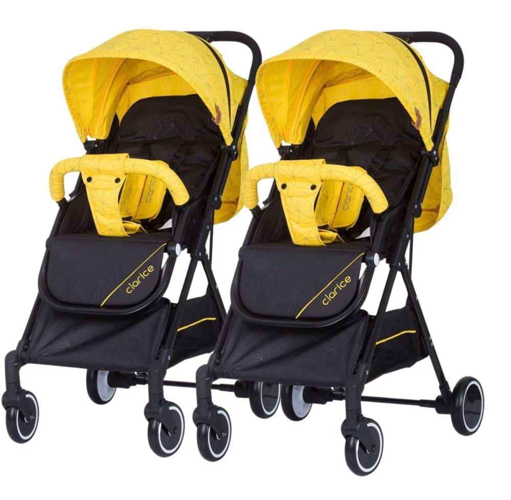 Silla De Paseo Gemelar Clarice 2 En 1 Mustard_1