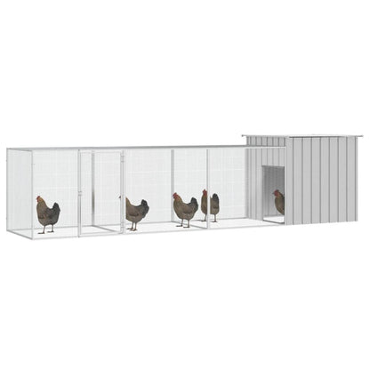 Vidaxl Gallinero De Acero Galvanizado Gris 400x91x100 Cm_1