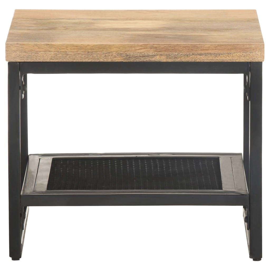 Mesa Auxiliar De Madera Maciza De Mango 40x40x35 Cm_0