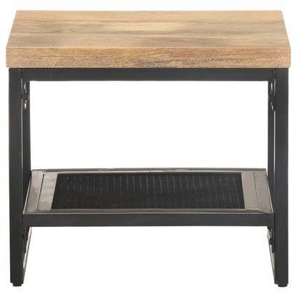 Mesa Auxiliar De Madera Maciza De Mango 40x40x35 Cm_0