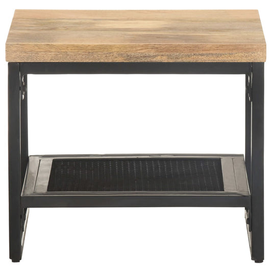Mesa Auxiliar De Madera Maciza De Mango 40x40x35 Cm_0