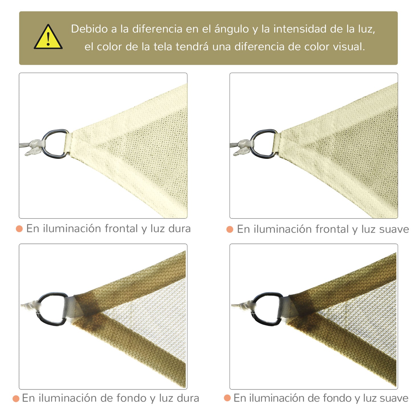 Outsunny Toldo De Vela Sombrilla Parasol Rectángulo Tejido De Poliester 185 G/m²_5
