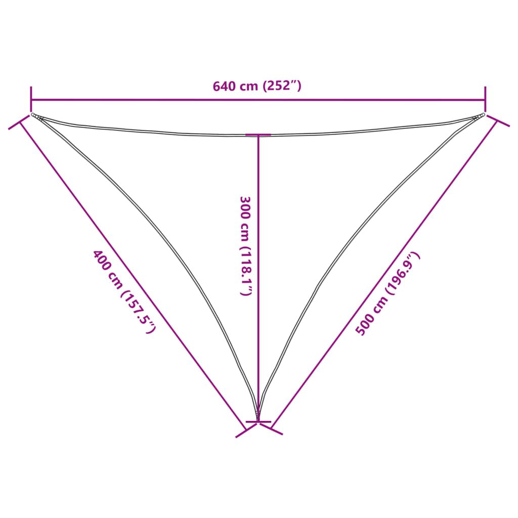 Vidaxl Toldo De Vela Triangular Tela Oxford Color Crema 4x5x6,4 M_2