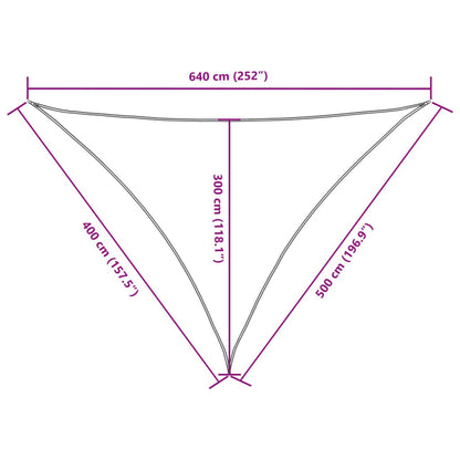 Vidaxl Toldo De Vela Triangular Tela Oxford Color Crema 4x5x6,4 M_2