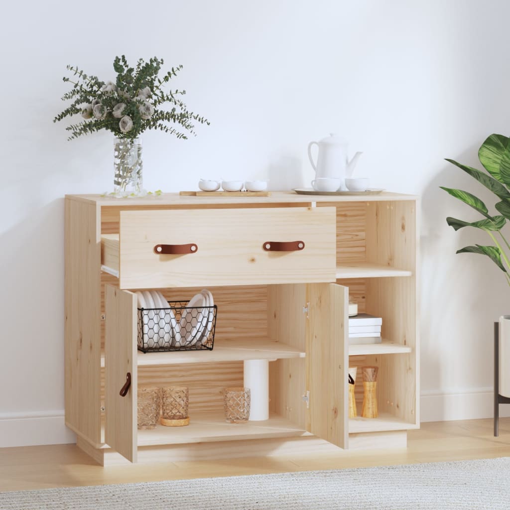Aparador De Madera Maciza De Pino 98,5x40x75 Cm / Vetonek_2