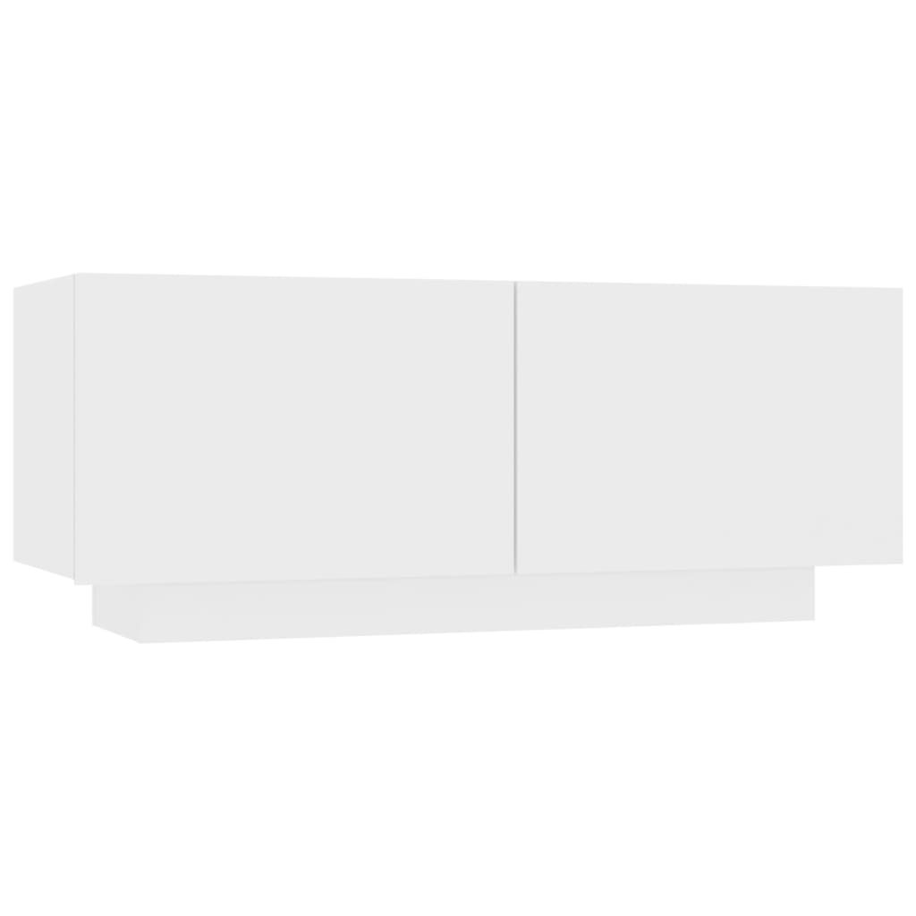 Mesita De Noche Madera De Ingeniería Blanco 100x35x40 Cm_0