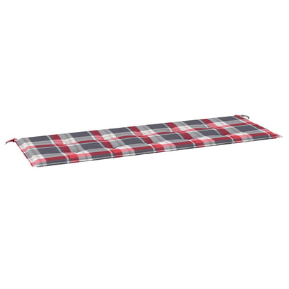 Vidaxl Cojín De Banco De Jardín Tela Oxford A Cuadros Rojo 150x50x4 Cm_0