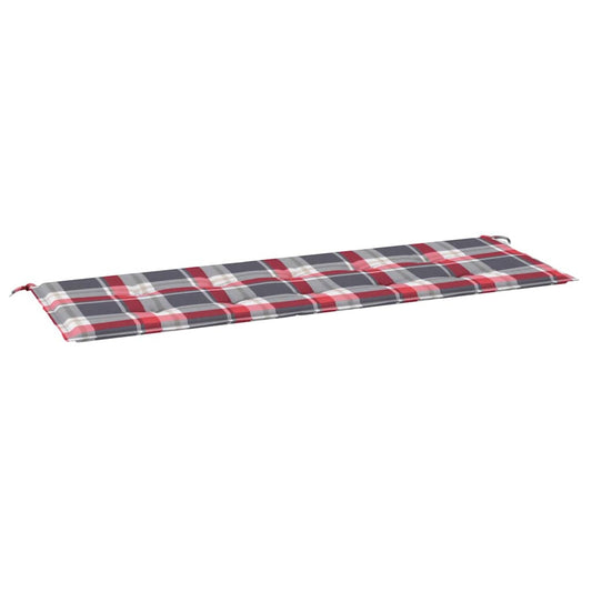 Vidaxl Cojín De Banco De Jardín Tela Oxford A Cuadros Rojo 150x50x4 Cm_0