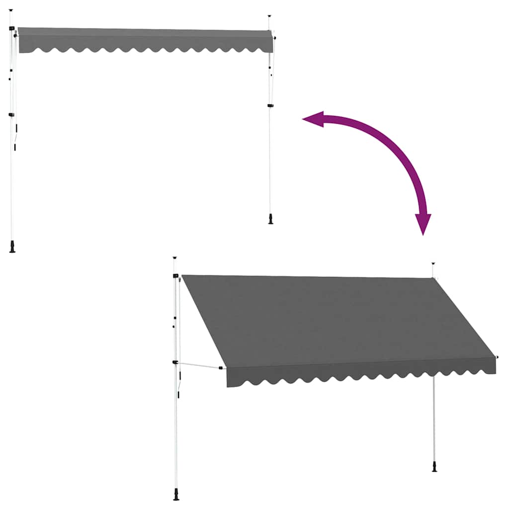 Toldo Retráctil De Operación Manual Antracita 400 Cm_4
