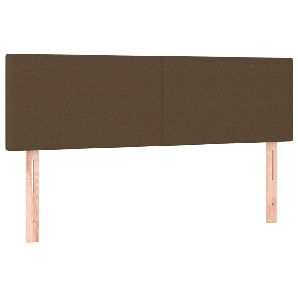 Cama Box Spring Con Colchón Led Tela Marrón Oscuro 140x190 Cm / Vetonek_2