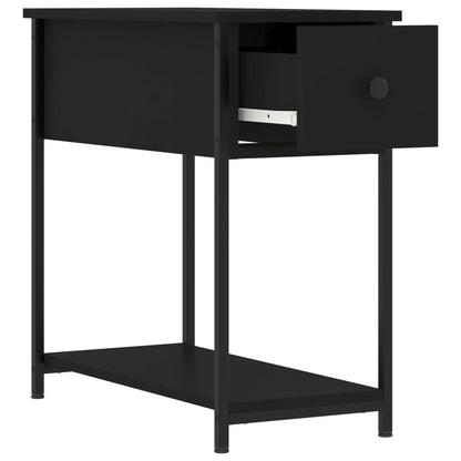 Mesita De Noche Madera De Ingeniería Negra 30x60x60 Cm_4