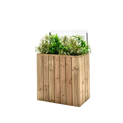 Jardinera Alta De Madera Autoportante Con Cortavientos 40 Cm 75x44,5x80 Cm Hortalia_0