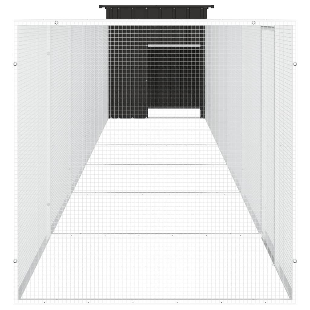 Vidaxl Jaula De Gallinas Acero Galvanizado Antracita 700x91x100 Cm_3