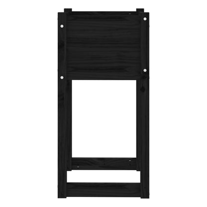 Jardinera 2 Unidades Madera Maciza De Pino Negro 40x40x81 Cm_5