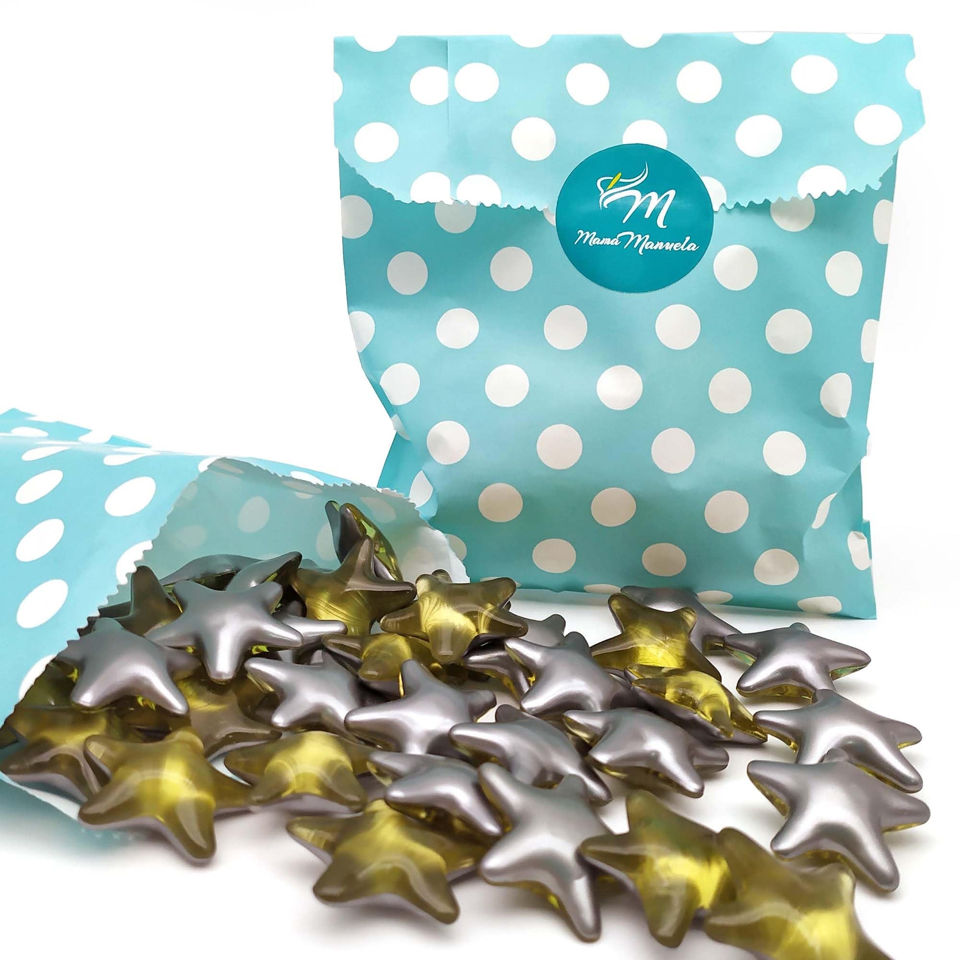 Bolsa Regalo 12 Perlas De Baño Aroma Manzana - Con Aceite De Soja - Hidrata, Suaviza Y Perfuma La Piel - Forma Estrella_0