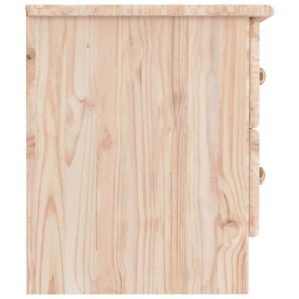 Mesita De Noche Alta Madera Maciza De Pino 41x35x41 Cm_3