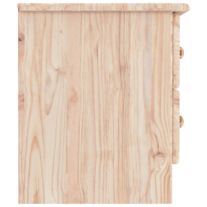Mesita De Noche Alta Madera Maciza De Pino 41x35x41 Cm_3