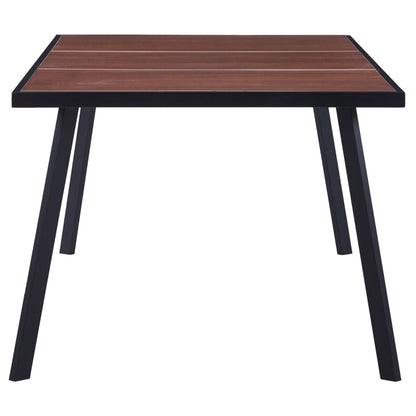 Mesa De Comedor Mdf Natural Y Negro 200x100x75 Cm_1