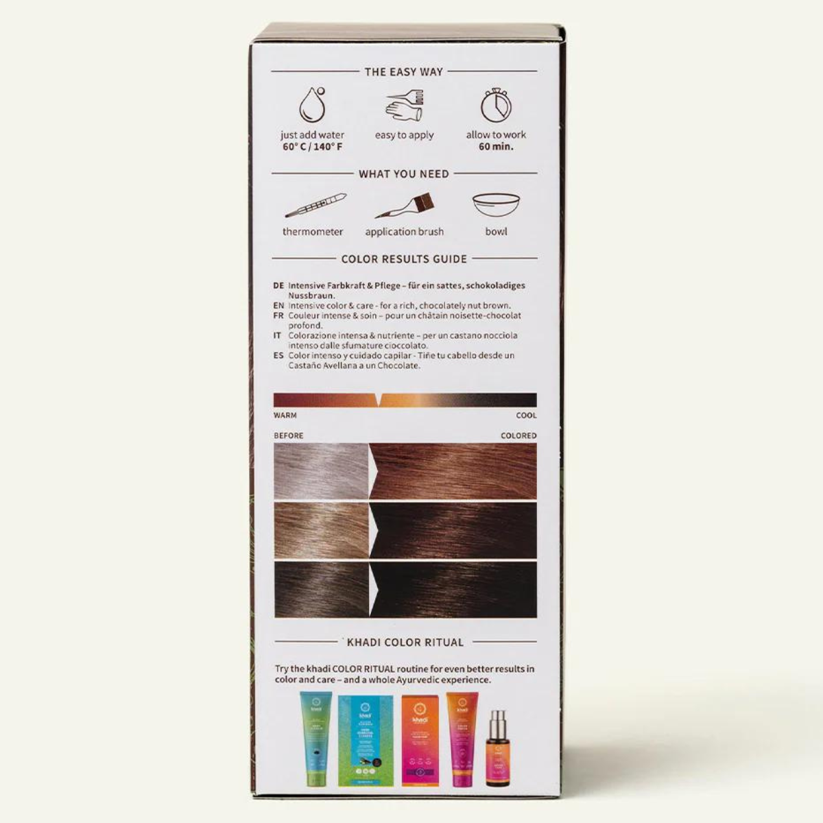 Pack 2x Tinte natural castaño avellana, Khadi, 100 g