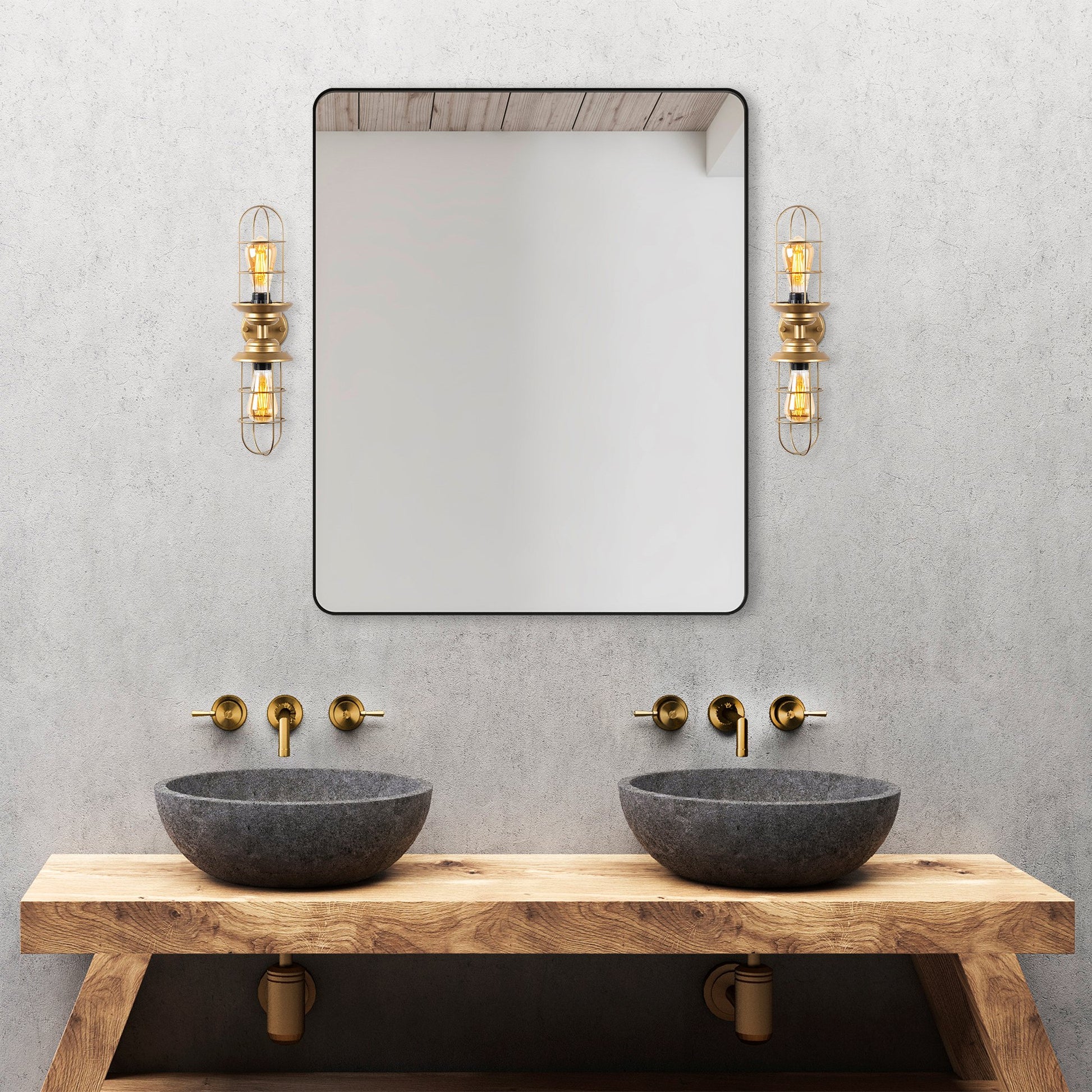 Aplique De Pared, Metal , Oro, 12x20x51, Casquillo 2 X E27 Max 40 W_5