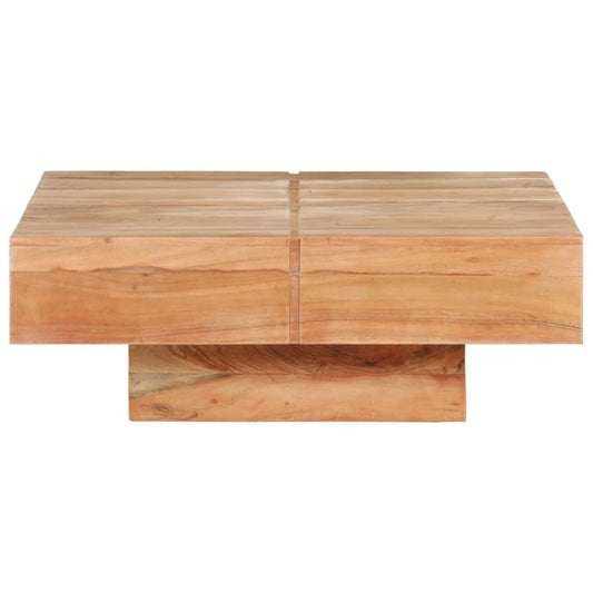 Mesa De Centro De Madera Maciza De Acacia 80x80x28 Cm_0