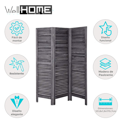 Well Home - Pantalla De Madera Gris 121,8x1,9x170,7_1
